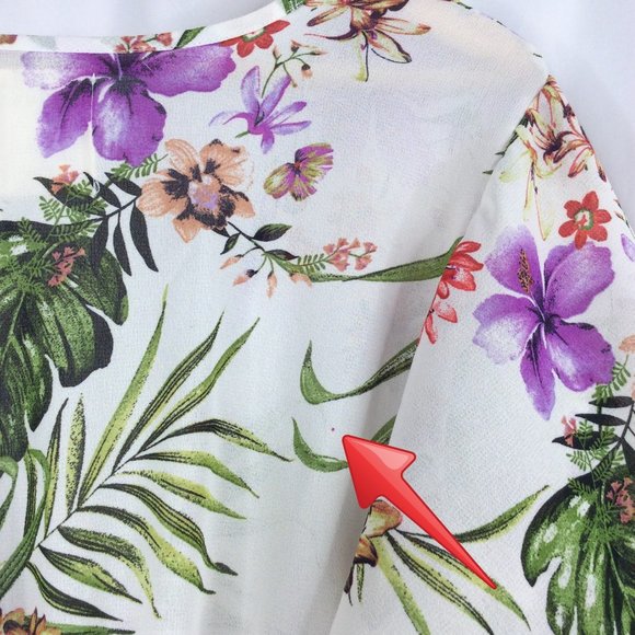 Haute Project Los Angeles Tropical Floral Long Duster Cardigan Jacket Top - Picture 7 of 9